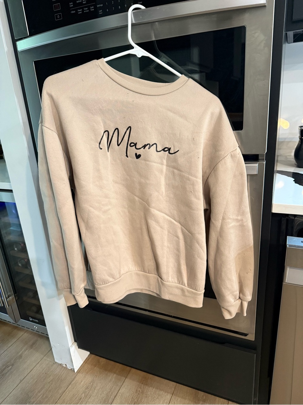 Mama Script Sweatshirt - Cream with Black Print